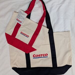 NEW Japan Exclusive Costco Tote Bags Set Of 2 - Red and Navy Blue